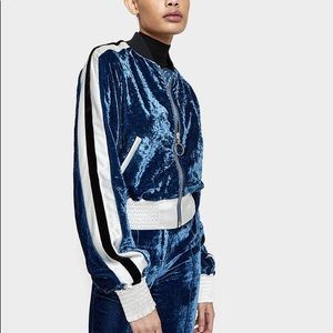 Off-White Blue Velvet Bomber